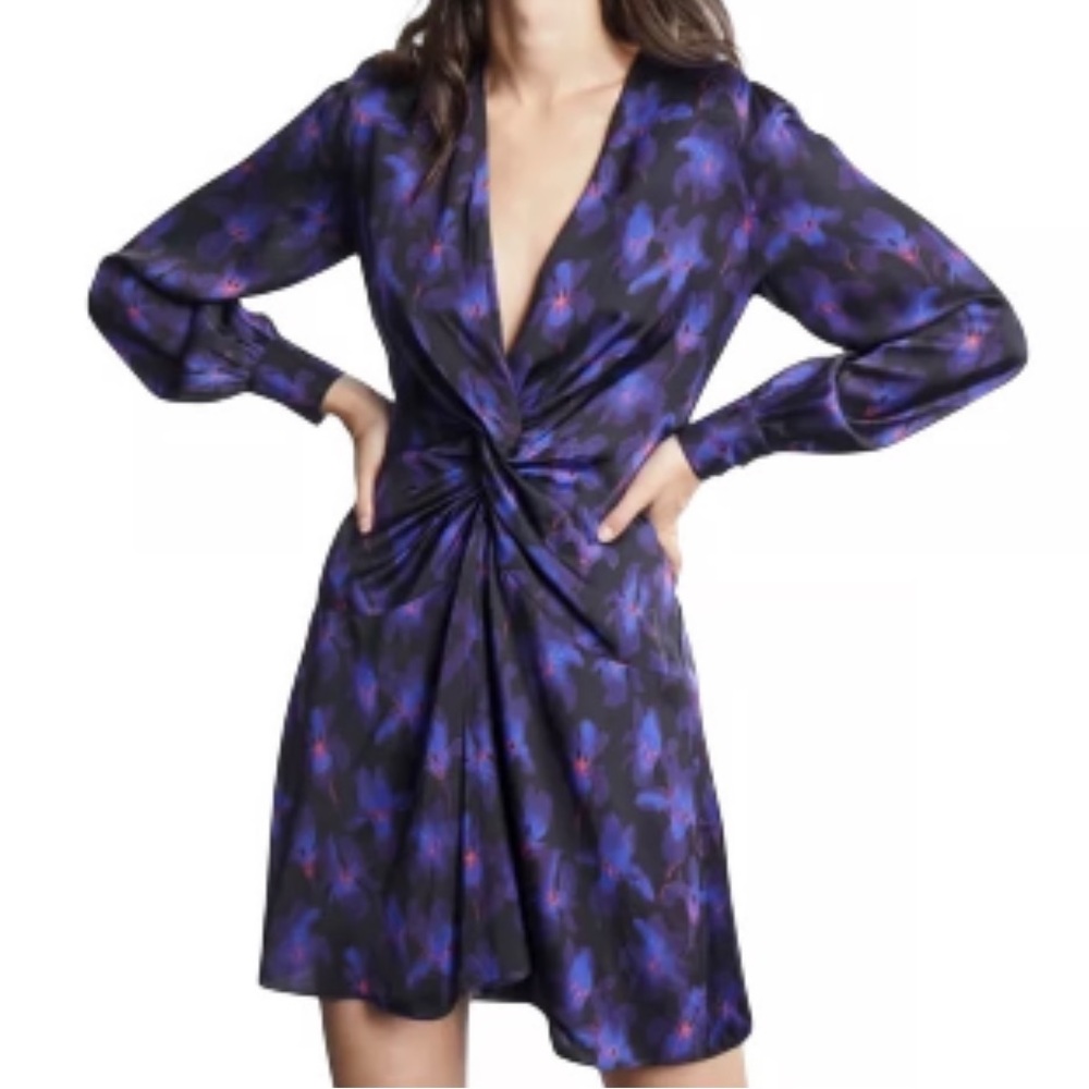 The Kooples Purple and Black Floral Dress